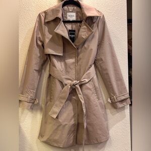 NWT Guess Size M Helen Seneca Beige Belted Trench Coat with Self-Tie